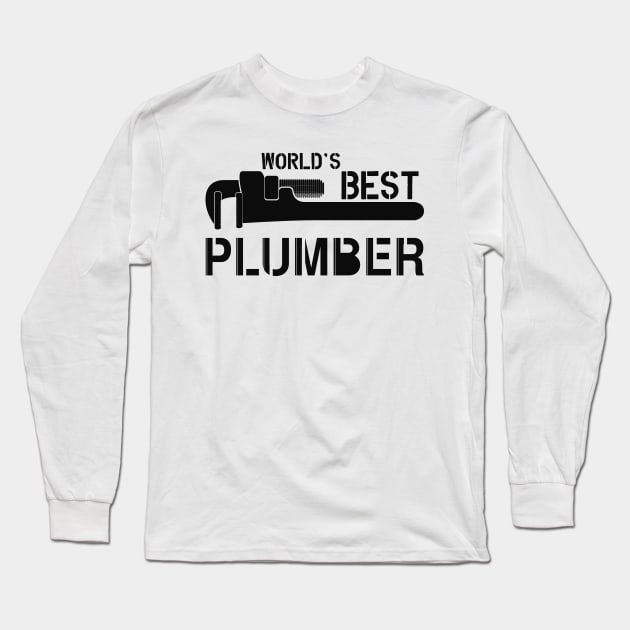 Plumber - World's best plumber Long Sleeve T-Shirt by KC Happy Shop